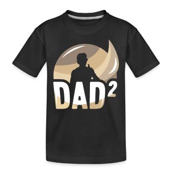 Father Of Two Children Daddy Father Day Papa - Kids' Premium Organic T-Shirt - black - Front