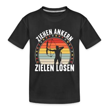 Bogenschießen Bogenschütze Arrow - Kinder Premium Bio T-Shirt - Schwarz - Vorne