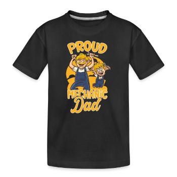 Proud mechanic Father Car mechanic Garage - Kids' Premium Organic T-Shirt - black - Front