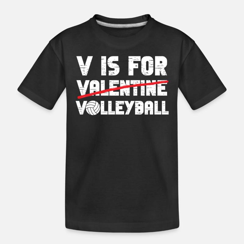 Volleyball Player Team Valentines - Kinder Premium Bio T-Shirt - Schwarz