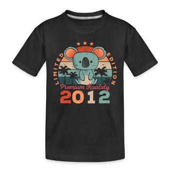 Geburtsjahr 2012 Geburtstag Koala Koalabär - Kinder Premium Bio T-Shirt - Schwarz - Vorne