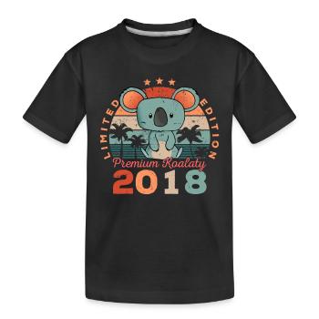 Year of birth 2018 Birthday Koala Koala Bear - Kids' Premium Organic T-Shirt - black - Front