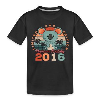Year of birth 2016 Birthday Koala Koala Bear - Kids' Premium Organic T-Shirt - black - Front