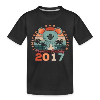 Geburtsjahr 2017 Geburtstag Koala Koalabär - Kinder Premium Bio T-Shirt - Schwarz - Vorne