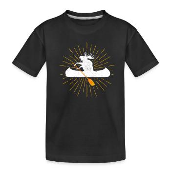 Moose Canoe Lake Paddeln Kanufahren Fluss Kajak - Kinder Premium Bio T-Shirt - Schwarz - Vorne