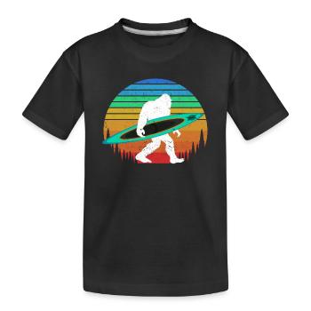 Bigfoot Kajak Paddeln See Wildwasser Kanu - Kinder Premium Bio T-Shirt - Schwarz - Vorne