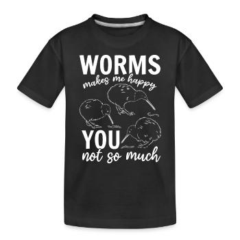 Les vers me rendent heureux tu ne me rends pas si drôle - T-shirt bio Premium Enfant - noir - Devant