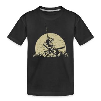 Berge Snowboarden Wintersport Snowboarder - Kinder Premium Bio T-Shirt - Schwarz - Vorne