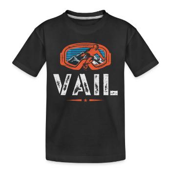 Vail Snowboarding Wintersport Snowboarder Sport - Kinder Premium Bio T-Shirt - Schwarz - Vorne