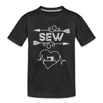 Sew Arrows Quilt Fabric Needle Seamstress - Kids' Premium Organic T-Shirt - black - Front