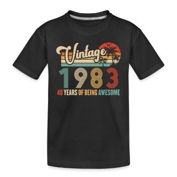 Vintage Année 1983 Anniversaire 40 Ans Idée Cadeau - T-shirt bio Premium Enfant - noir - Devant