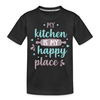 My Kitchen Is My Happy Place - T-shirt bio Premium Enfant - noir - Devant