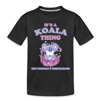 Koala Spruch Australien Beuteltier Koalas Geschenk - Kinder Premium Bio T-Shirt - Schwarz - Vorne