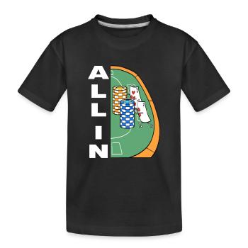 Joueur de poker 7 et 2 cartes de poker All In Poker - T-shirt bio Premium Enfant - noir - Devant