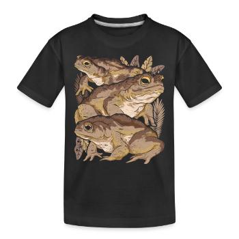 Frog Toad - Kids' Premium Organic T-Shirt - black - Front