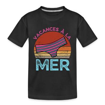 vacances à la mer rétro vintage - T-shirt bio Premium Enfant - noir - Devant