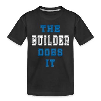 The Bauarbeiter does it Bauarbeiter Geschenk - Kinder Premium Bio T-Shirt - Schwarz - Vorne