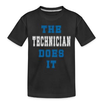 The Techniker does it Techniker Geschenk - Kinder Premium Bio T-Shirt - Schwarz - Vorne