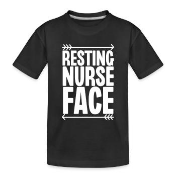 Resting Nurse Face - Kids' Premium Organic T-Shirt - black - Front