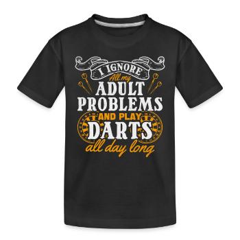 Dartspiel Ich ignoriere alle meine Probleme mit - Kinder Premium Bio T-Shirt - Schwarz - Vorne