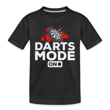 Dart mode on darts players Play darts game - Kids' Premium Organic T-Shirt - black - Front