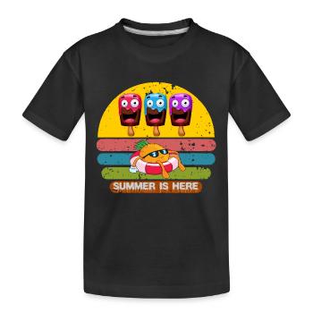 Der Sommer ist da - Kinder Premium Bio T-Shirt - Schwarz - Vorne