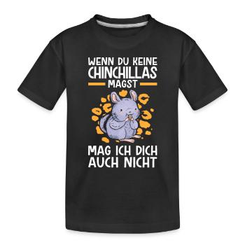 Chinchilla nicht mögen Nagetier Wollmaus - Kinder Premium Bio T-Shirt - Schwarz - Vorne