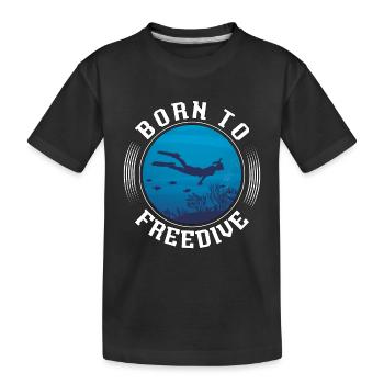 Apnoe Freitaucher Freitauchen Tauchen Geschenk - Kinder Premium Bio T-Shirt - Schwarz - Vorne