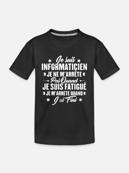 Je suis informaticien, Cadeau Informaticien - T-shirt bio Premium Enfant - noir