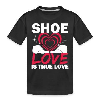 Schuhliebe Wahre Liebe Schuhsammlung Sneakerhead - Kinder Premium Bio T-Shirt - Schwarz - Vorne