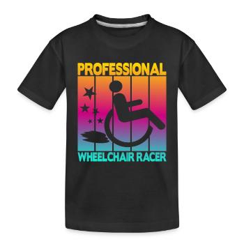Coureur professionnel en fauteuil roulant - T-shirt bio Premium Enfant - noir - Devant