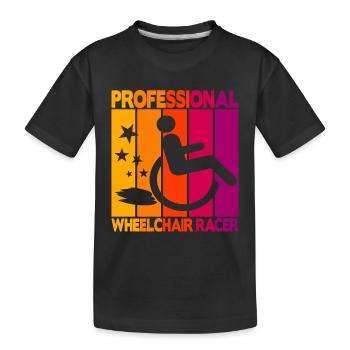 Coureur professionnel en fauteuil roulant - T-shirt bio Premium Enfant - noir - Devant