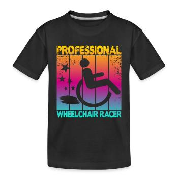 Coureur professionnel en fauteuil roulant - T-shirt bio Premium Enfant - noir - Devant