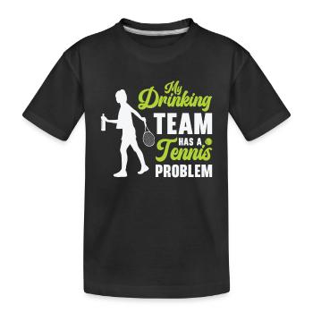 Joueur de tennis Raquette de tennis Balle de tennis - T-shirt bio Premium Enfant - noir - Devant