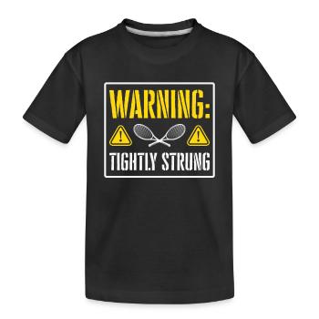 Joueur de tennis Raquette de tennis Balle de tennis - T-shirt bio Premium Enfant - noir - Devant