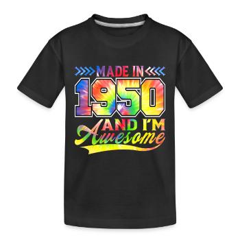 Fabriqué en 1950 et je suis un spectre de couleurs génial - T-shirt bio Premium Enfant - noir - Devant
