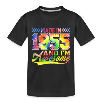 Fabriqué en 1955 et je suis un spectre de couleurs génial - T-shirt bio Premium Enfant - noir - Devant