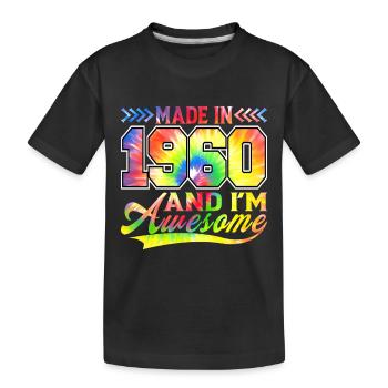 Fabriqué en 1960 et je suis génial spectre de couleurs - T-shirt bio Premium Enfant - noir - Devant