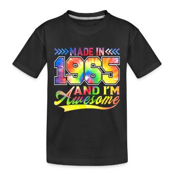 Fabriqué en 1965 et je suis un spectre de couleurs génial - T-shirt bio Premium Enfant - noir - Devant