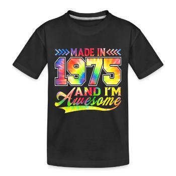 Fabriqué en 1975 et je suis un spectre de couleurs génial - T-shirt bio Premium Enfant - noir - Devant