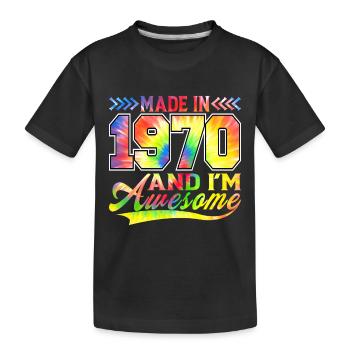 Fabriqué en 1970 et je suis un spectre de couleurs génial - T-shirt bio Premium Enfant - noir - Devant