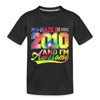 Fabriqué en 2010 et je suis un spectre de couleurs génial - T-shirt bio Premium Enfant - noir - Devant