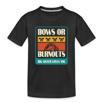 Burnouts Or Bows Gender Reveal Party - T-shirt bio Premium Enfant - noir - Devant