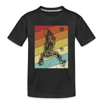 Bouldern Speedklettern Sportklettern Kraxler - Kinder Premium Bio T-Shirt - Schwarz - Vorne