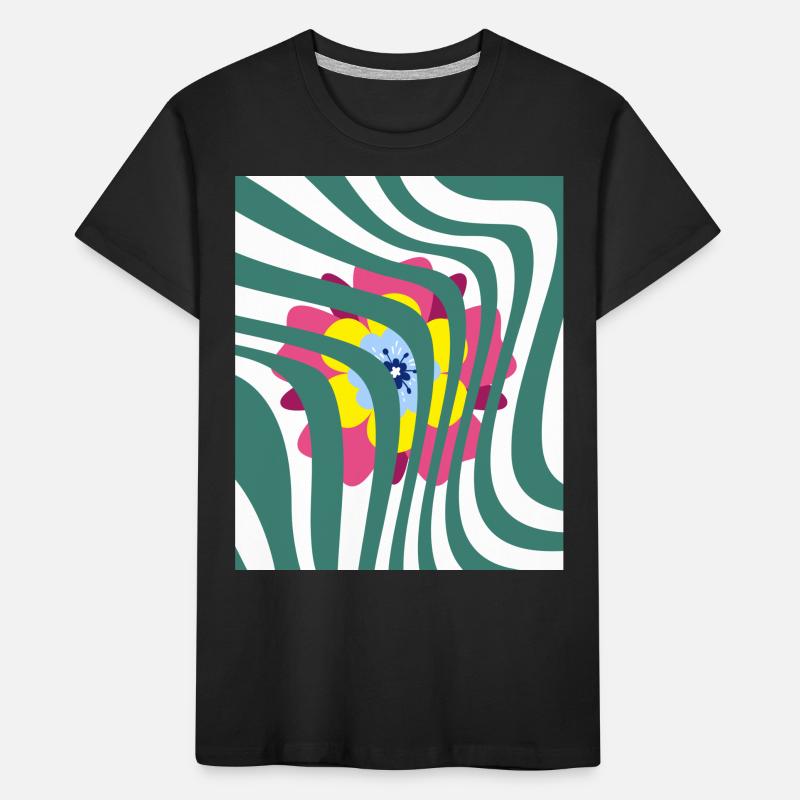 Farbliche gewellte Blume Kinder Premium Bio T-Shirt