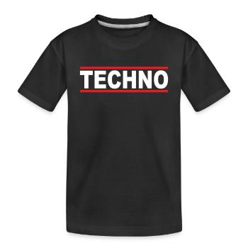 Techno - Kinder Premium Bio T-Shirt - Schwarz - Vorne