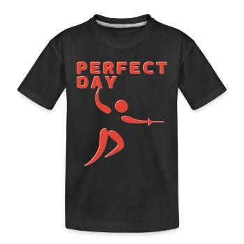 perfect fencing- Ideal for a Fencing Fan - Kids' Premium Organic T-Shirt - black - Front