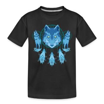 Wolf Dream Catcher - Kids' Premium Organic T-Shirt - black - Front
