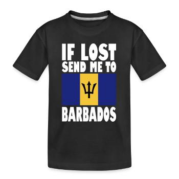 Barbados Flag Saying - Kids' Premium Organic T-Shirt - black - Front