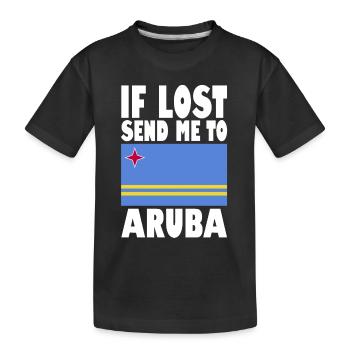 Aruba Flagge Spruch - Kinder Premium Bio T-Shirt - Schwarz - Vorne